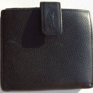 LONGCHAMP black pebbled leather wallet